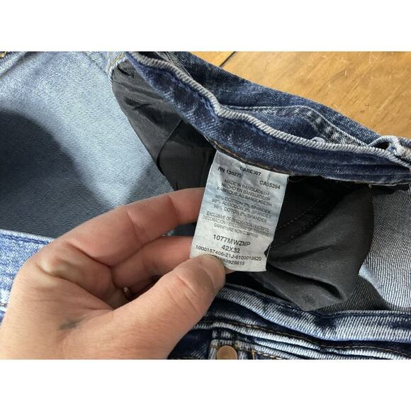 Wrangler Retro Men's Slim Boot Cut Size 42x32 Blue Distressed Denim - Picture 5 of 10